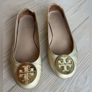 Tory Burch Gold Flats size 6.5
